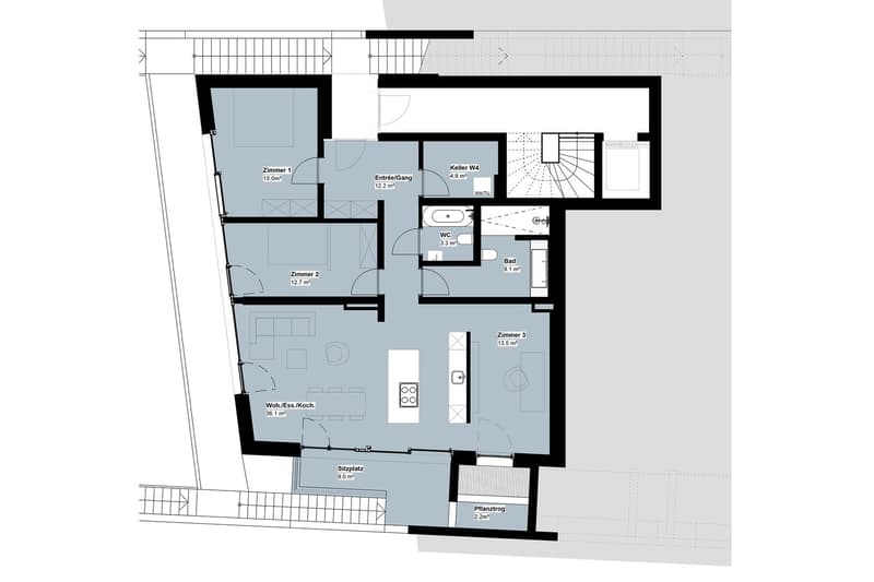 Erstvermietung - Exklusive 3.5 Zimmer-Geschosswohnung mit Aussicht - W4 (2)