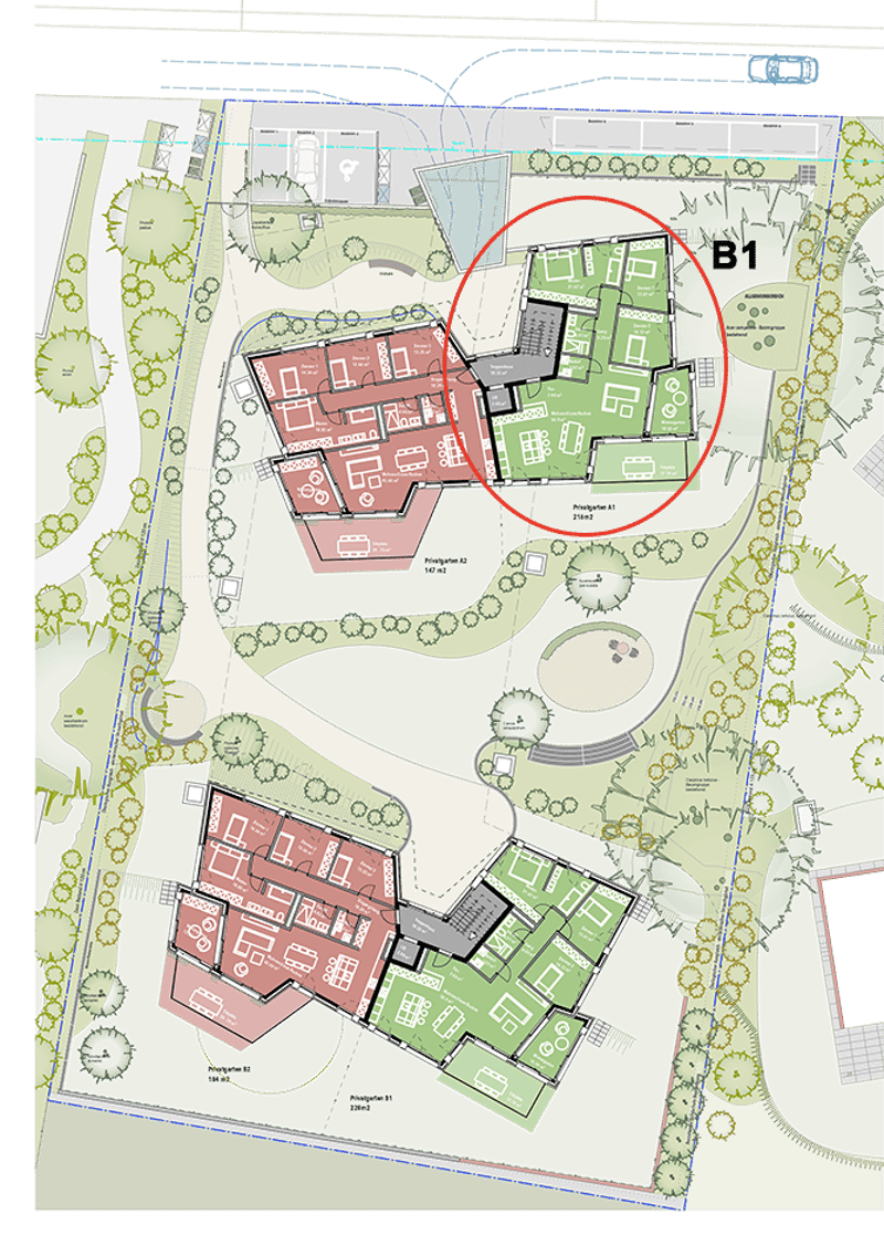 Exklusive Gartenwohnung mit unverbaubarer Aussicht. Neue Preise - B1 (4)