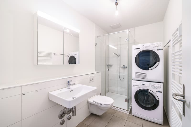 Badezimmer mit Waschturm