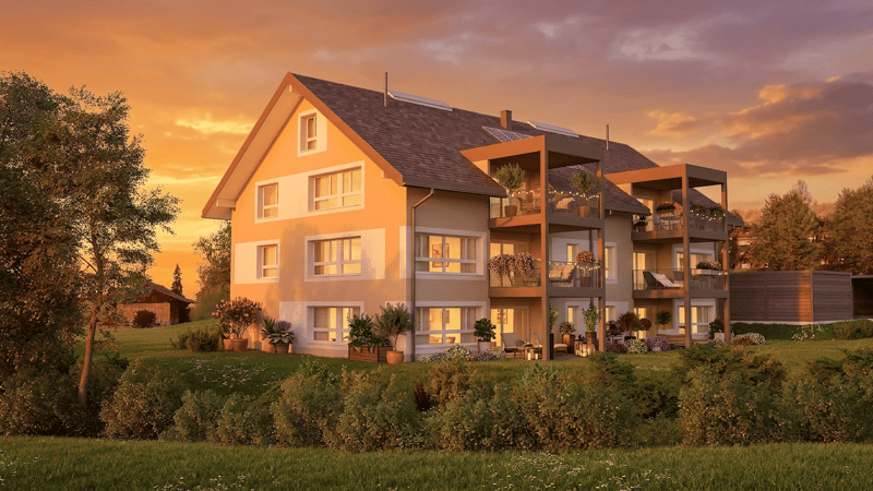 Prossimità alla città in campagna: Appartamento nuovo di 4,5 locali in una zona tranquilla a Hettiswil (1)