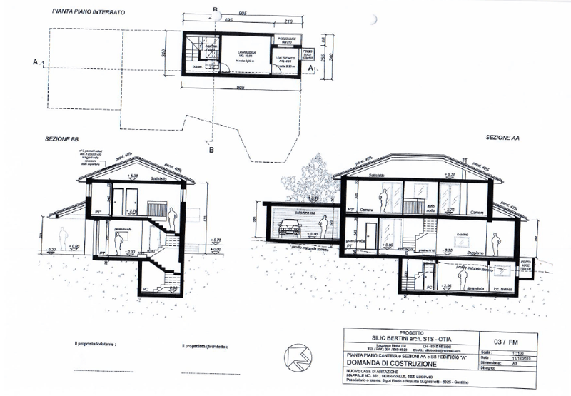 Ground floor plan and first floor plan with bedroom, living room, kitchen, bathroom, stairs