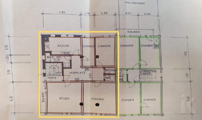Grundriss 4.5 Zi-Whg