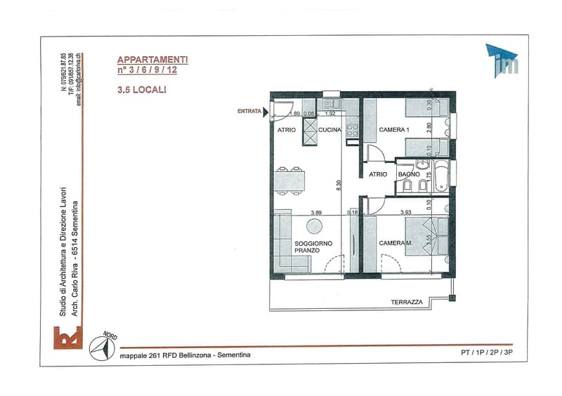 Appartement lumineux de 3.5 pièces avec terrasse à Sementina (14)