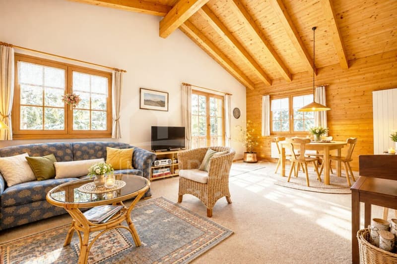 Charmantes Ferienchalet im Skigebiet mit toller Aussicht (2)