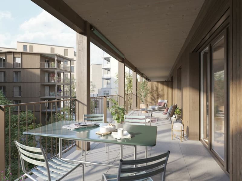 Aeschbachquartier Aarau - Hofhaus: Spacious 2.5 room apartment with terrace (5)