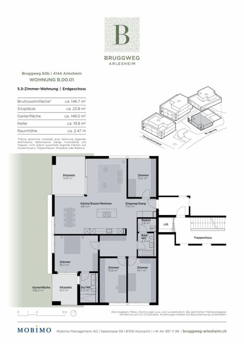 Charmant appartement de 5,5 pièces avec jardin - Bruggweg, Arlesheim (7)