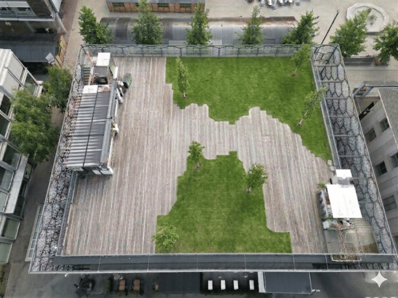Terrasse en toiture de 440m2 env