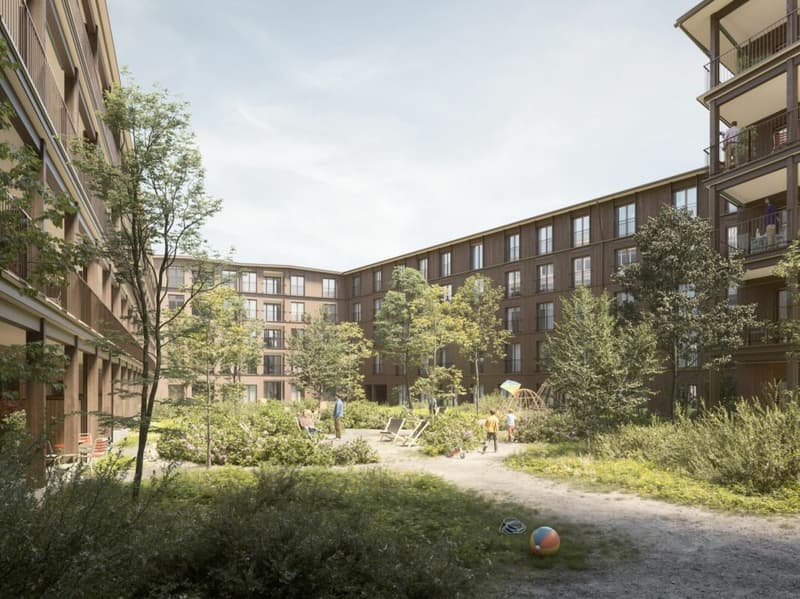 Aeschbachquartier Aarau - Hofhaus: Appartamento 2.5 locali spazioso con terrazza (5)