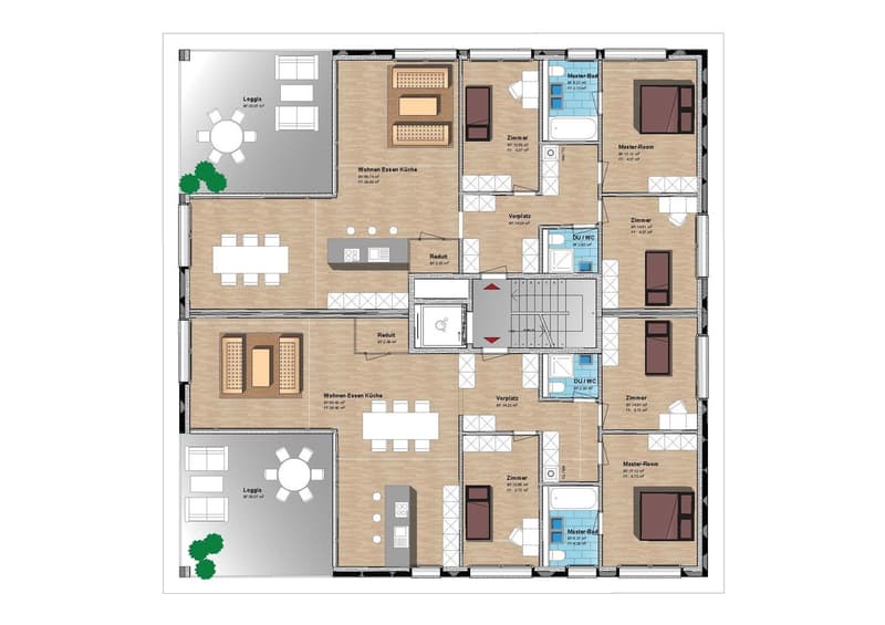 NEUBAU: 4 ½ -Zimmerwohnung mit 30m2 Loggia im 1.OG (4)