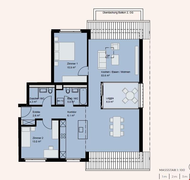 Moderne, komfortable, geräumige 1.5 Zimmer Wohnung, 120 qm mit Privatsphäre (2)