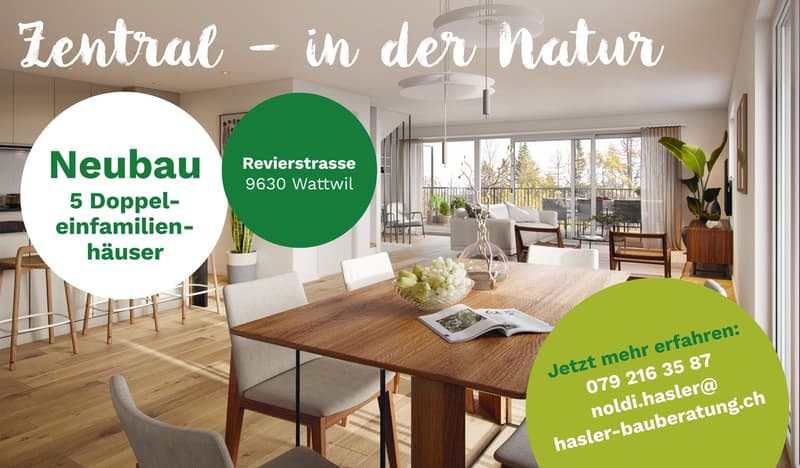 Neubau – 5 Doppeleinfamilienhäuser in Wattwil (1)