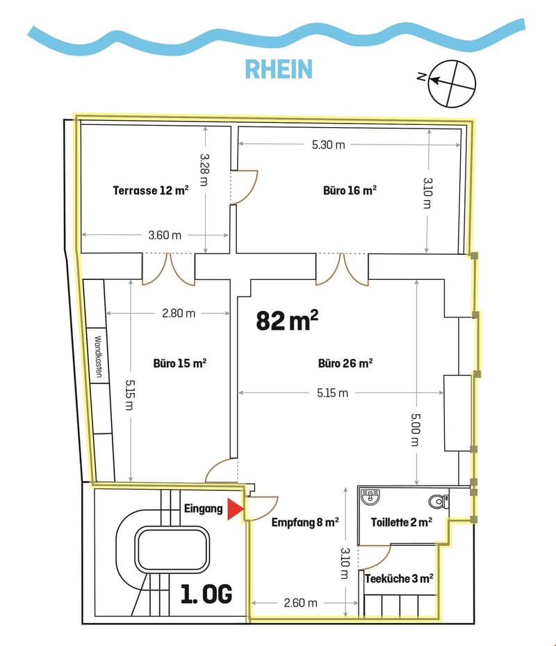Dies könnten Ihre neue Büro-/Praxisräume mit Charme am Rhein sein. (11)
