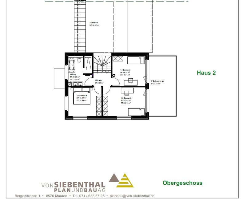 Upper floor: Living room, Kitchen, 3 bedrooms, 2 bathrooms, balcony