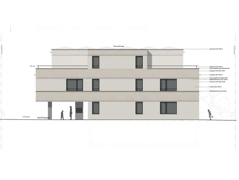 3-story building with multiple apartments, windows, and a balcony or terrace visible