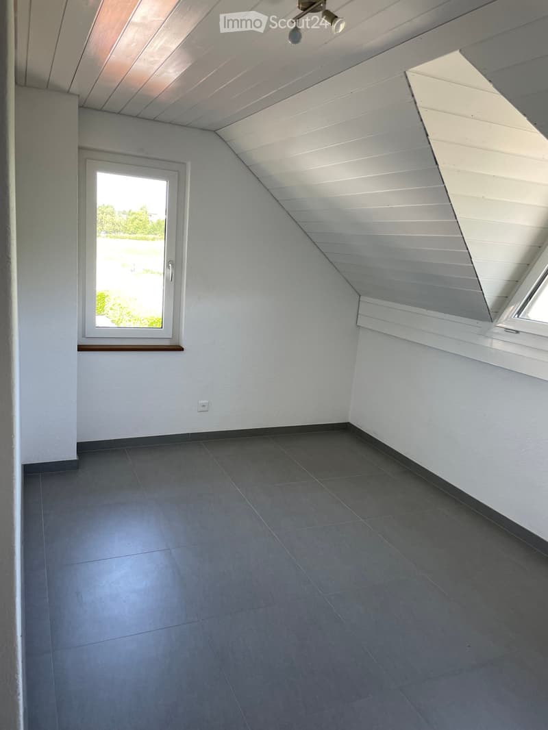 tiled floor, window, ceiling lamps, exterior view