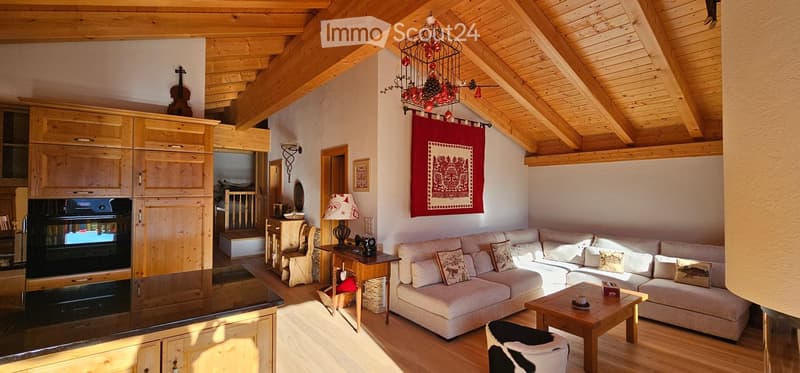 wooden ceiling, modern living room, couch, fireplace, wooden floor, black and white stool