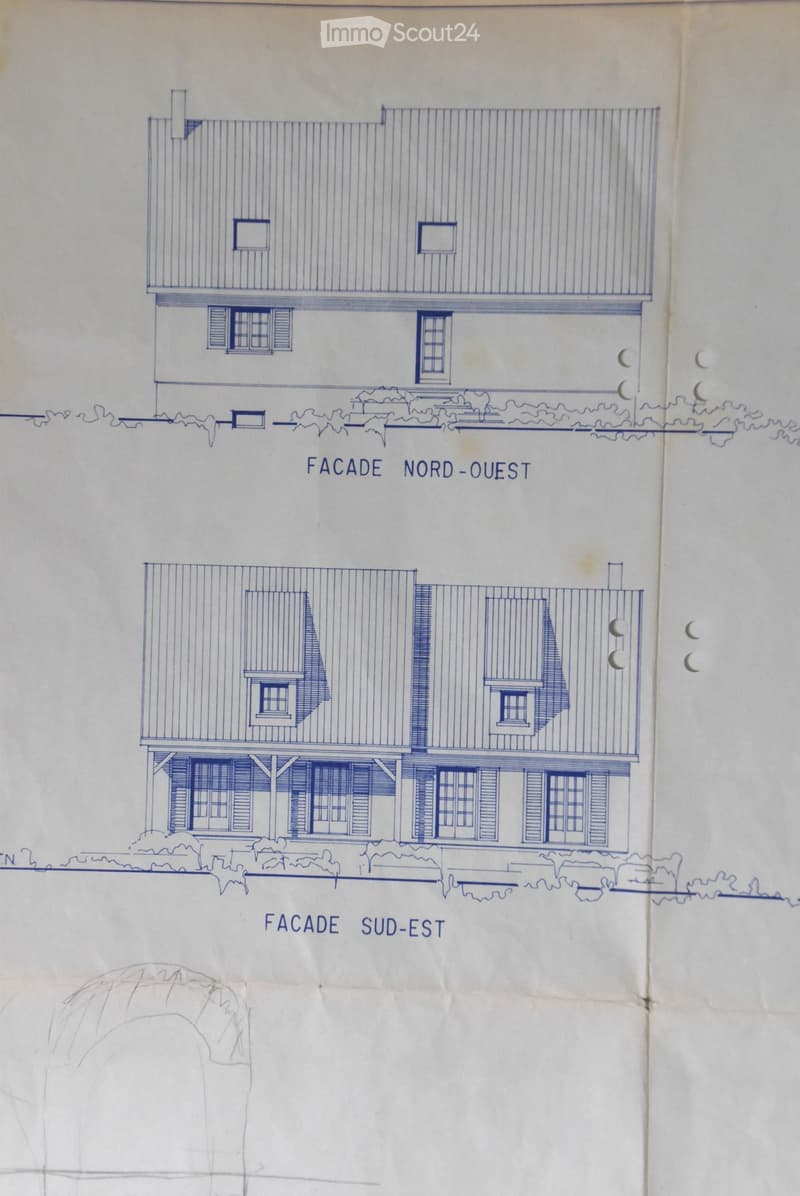 A front-west facade and a south-east facade