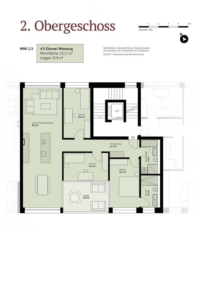 living room, kitchen, 3 bedrooms, 2 bathrooms, lift, balcony