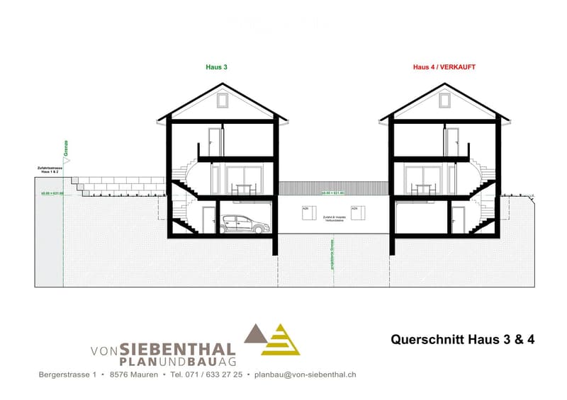 Two story house with raised ground floor, balcony, car parking, stairs