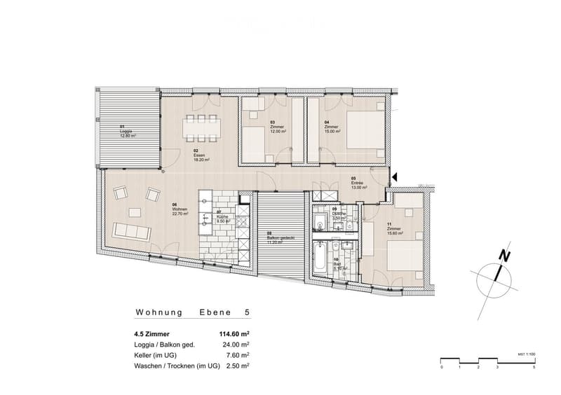 Main entrance, living room, kitchen, 4 bedrooms, bathroom, balcony, storage room, bath, utility room, cellar