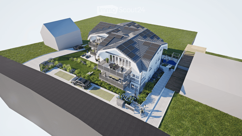 Two-story house, solar panels, garden, parking, terrace