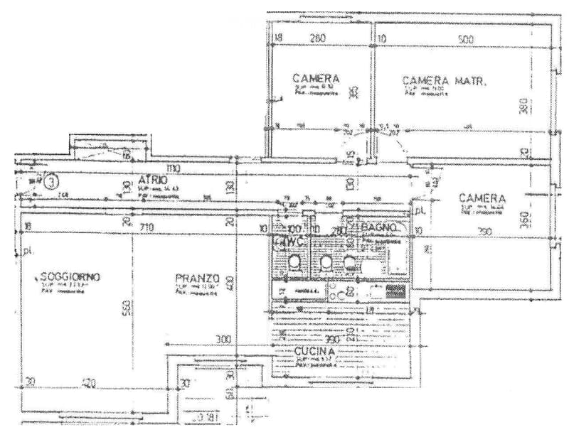 Living room, kitchen, 3 bedrooms, 2 bathrooms, balcony