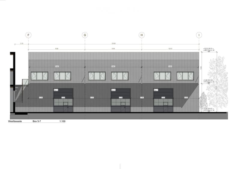Box 5, Box 6, Box 7, Westfassade