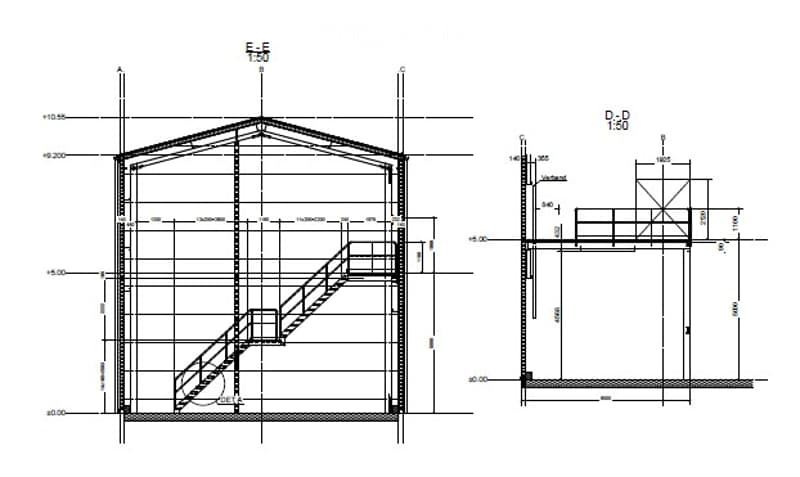 Staircase, dimensions, structural details