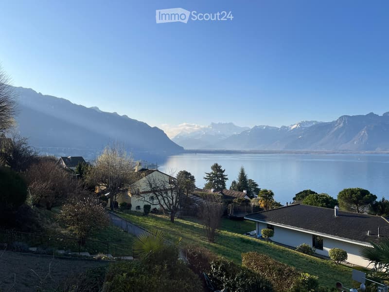 House with a view of the mountains and the lake