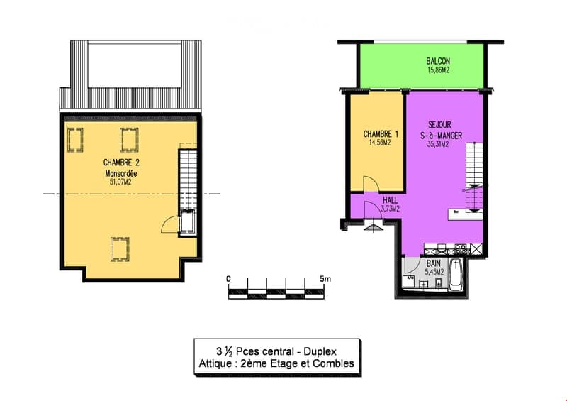 2 bedrooms, living room, dining room, kitchen, bathroom, balcony