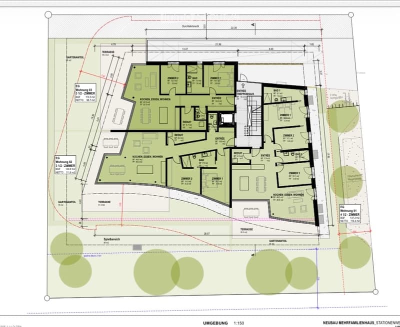 Entrance, living room, kitchen, 2 bedrooms, 2 bathrooms, terrace, storage