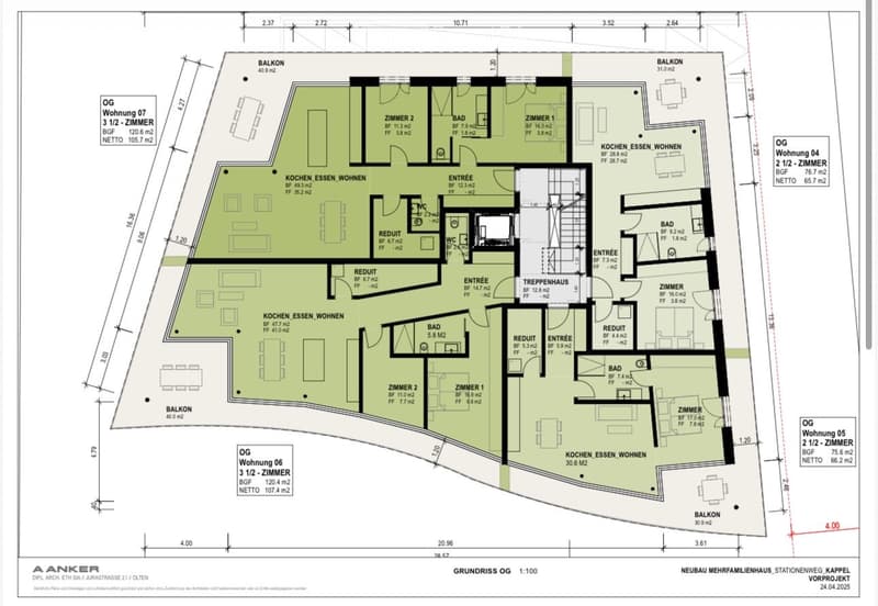 Entrance, living room, kitchen, 2 bedrooms, 2 bathrooms, balcony, utility room, storage room, terrace