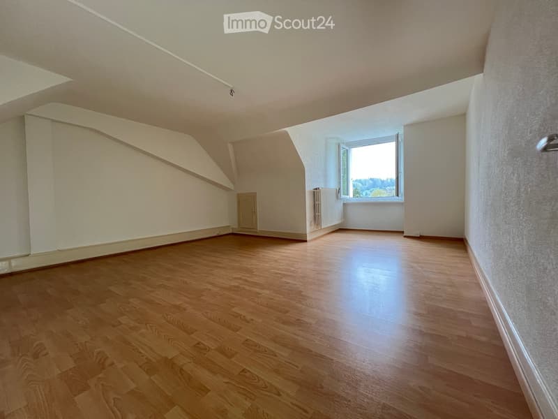 empty room, wooden floor, white walls, window, radiators