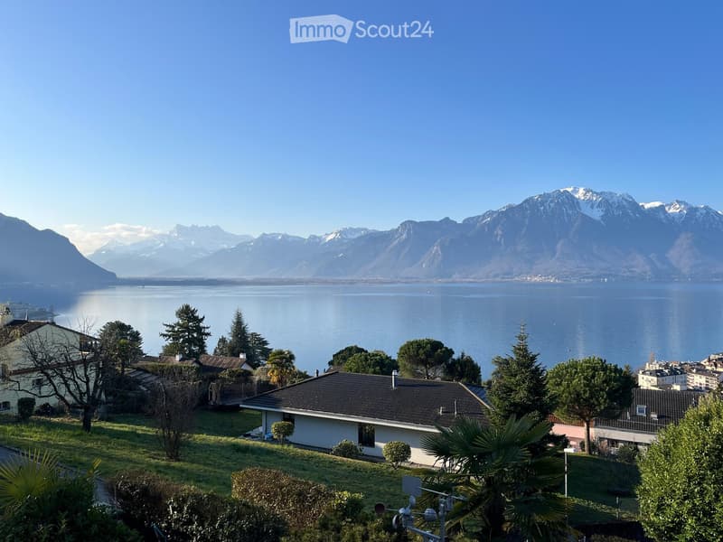 House with a view of the mountains and the lake