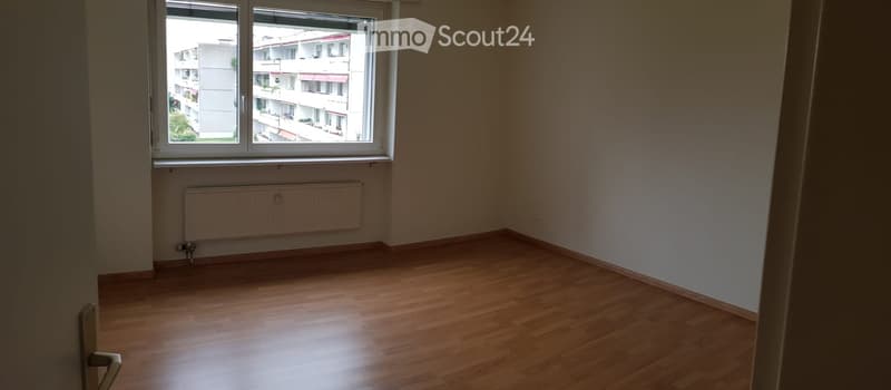 empty room, wooden floor, white walls, window, radiator