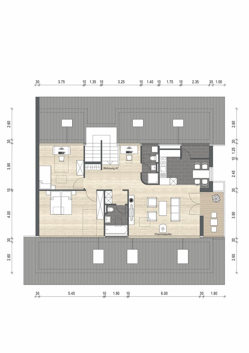 Living room, kitchen, 2 bedrooms, 2 bathrooms, balcony