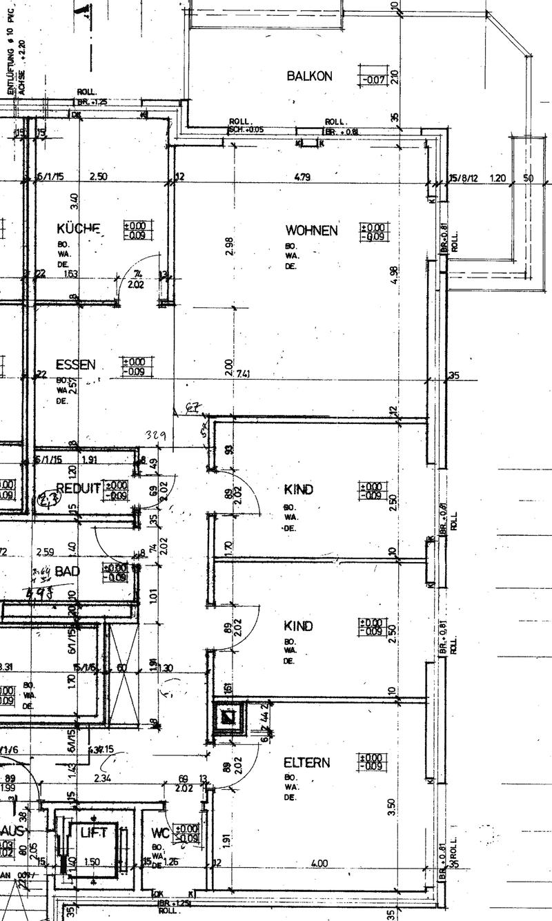 Floor plan showing a multi-room layout including a kitchen, living room, bedroom, and balcony.