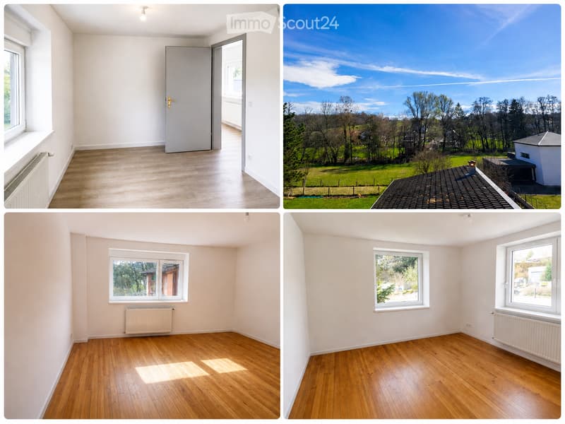Unfurnished Room. Empty room with white walls, wooden floors, and windows. There are no furnishings or decorations.