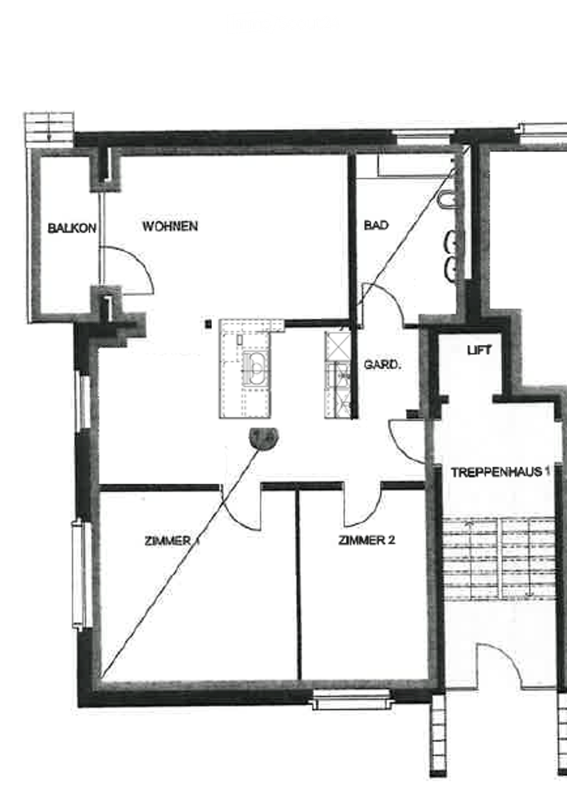 1st floor: living room, balcony, kitchen, bathroom, 2 bedrooms, lift