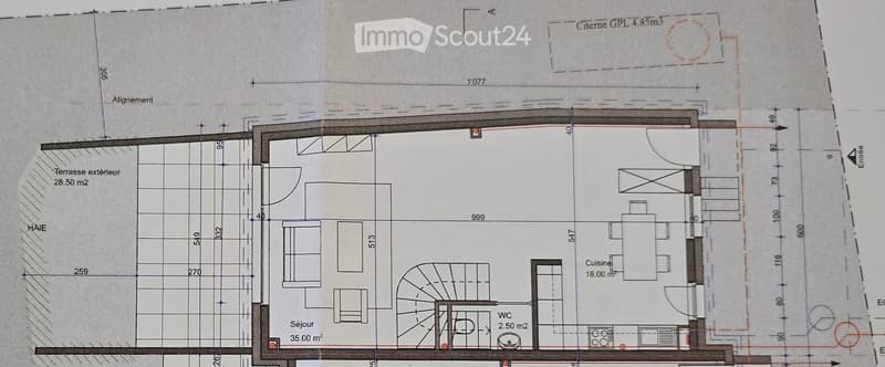 Living room, kitchen, 2 bedrooms, 2 bathrooms, balcony, terrace