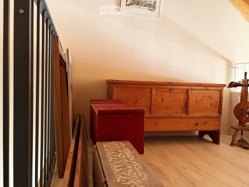 wooden storage cabinet, wooden frame, wooden stool, wooden chest, wooden box, white wall, wooden floor