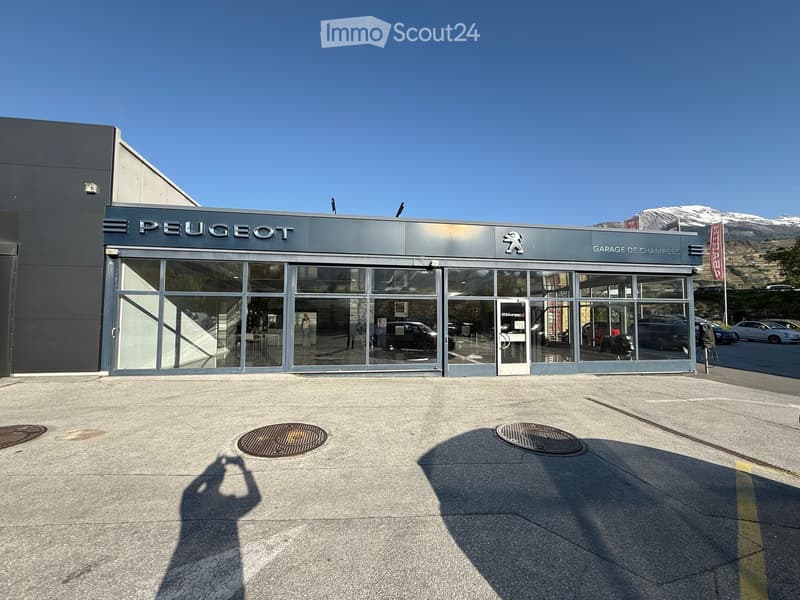 Building. Modern Peugeot car dealership with large glass windows and a sleek, contemporary design, featuring the Peugeot logo prominently displayed above the entrance.