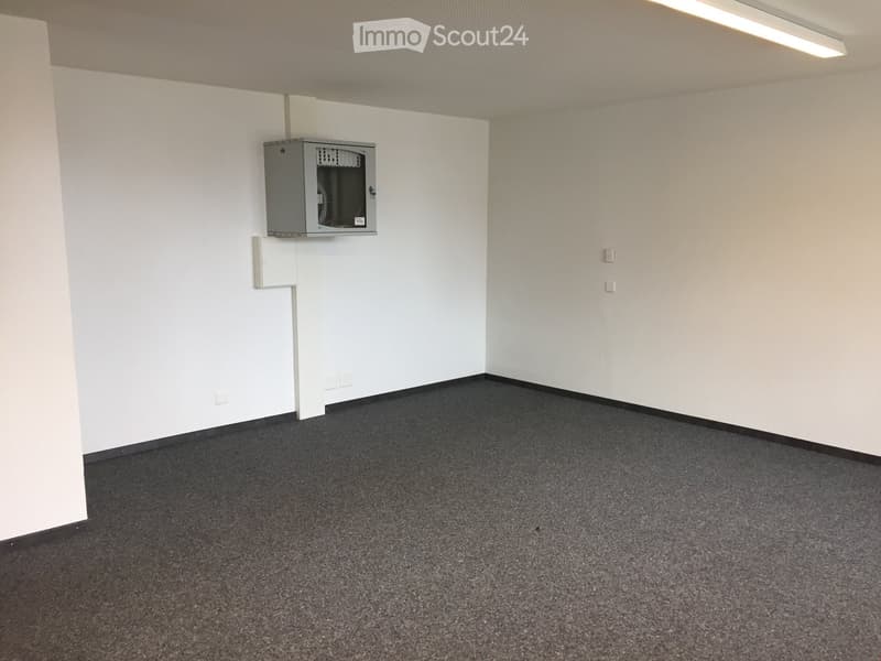 empty room, gray carpet, white walls, electrical panel, lights