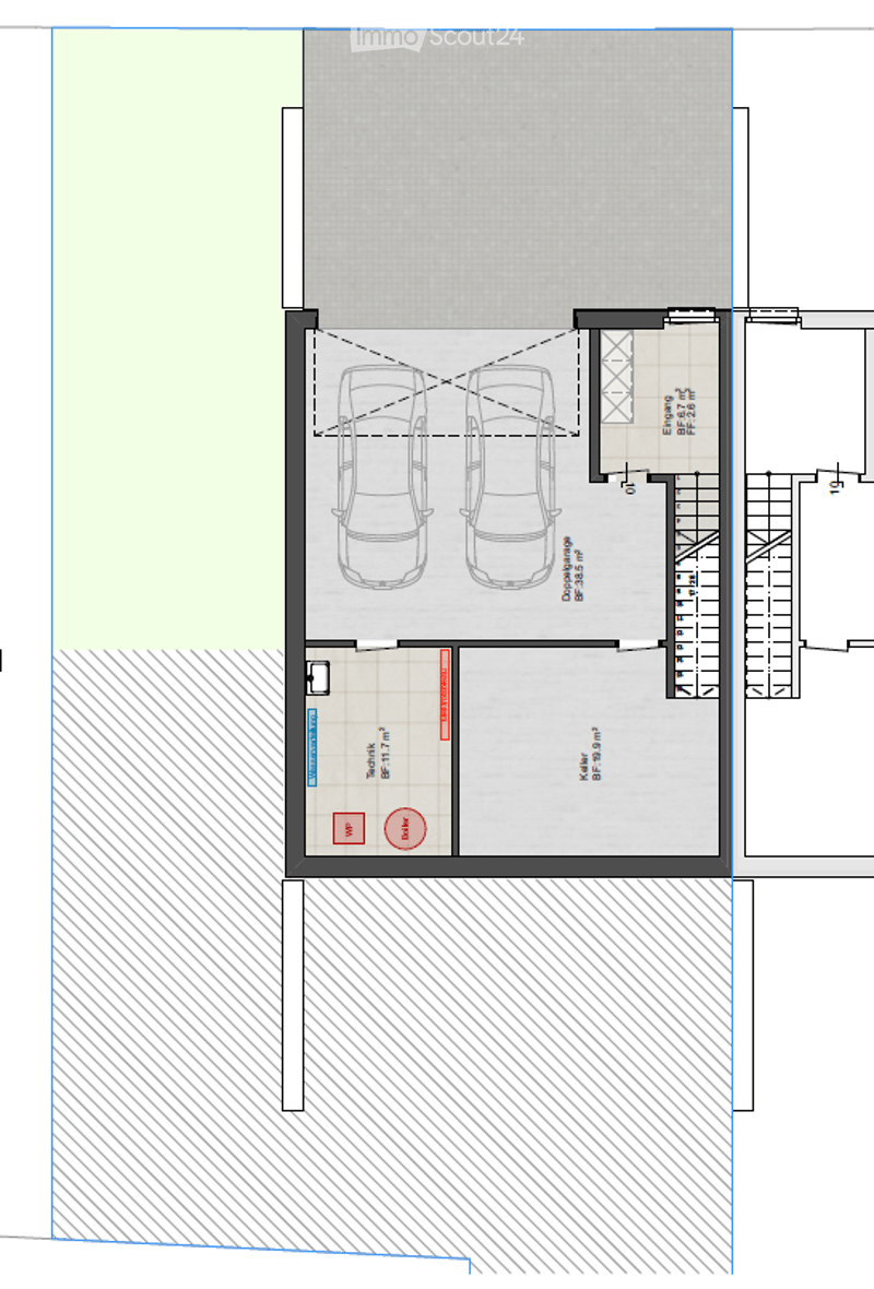 2 car garage, double garage, living room, kitchen, 2 bedrooms, 2 bathrooms, stairs