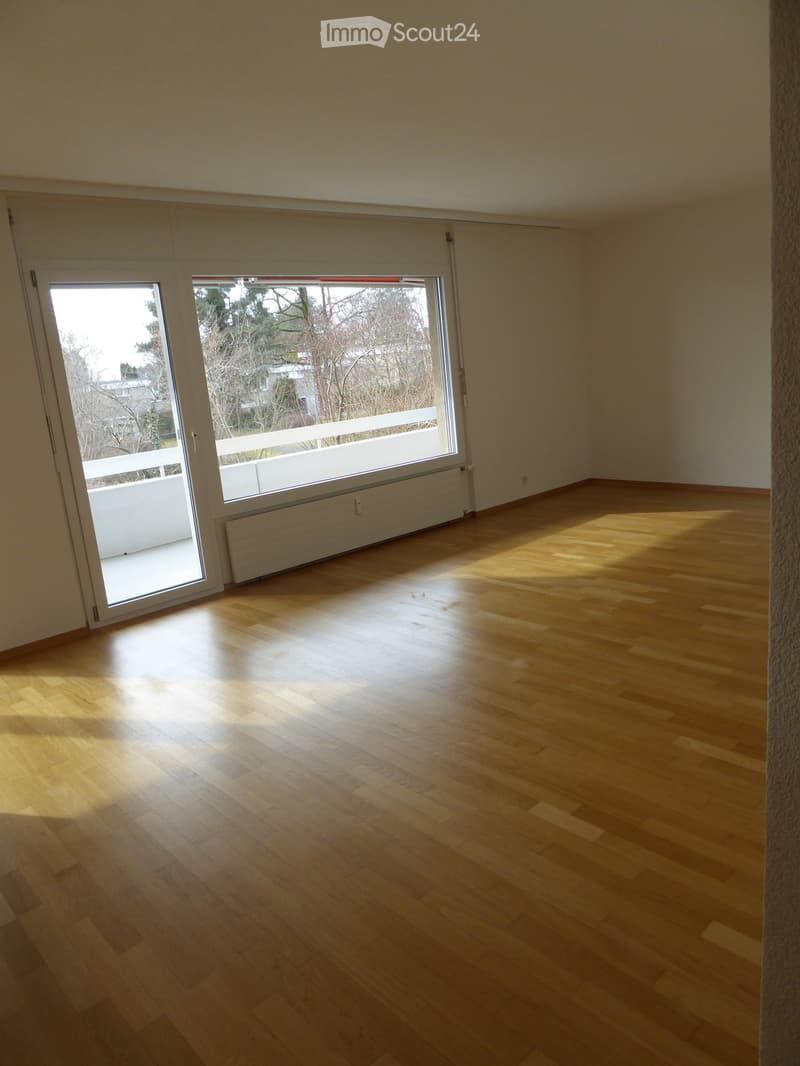 empty room, wooden floor, sliding doors, balcony, radiator