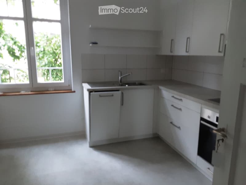 Modern kitchen with white cabinets, a sink, a dishwasher, and an oven. The space is well-lit with natural light from a window.