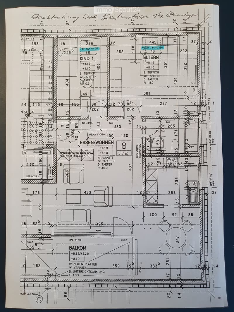Floor plan showing layout with living room, kitchen, 2 bedrooms, 2 bathrooms, balcony, and other rooms.
