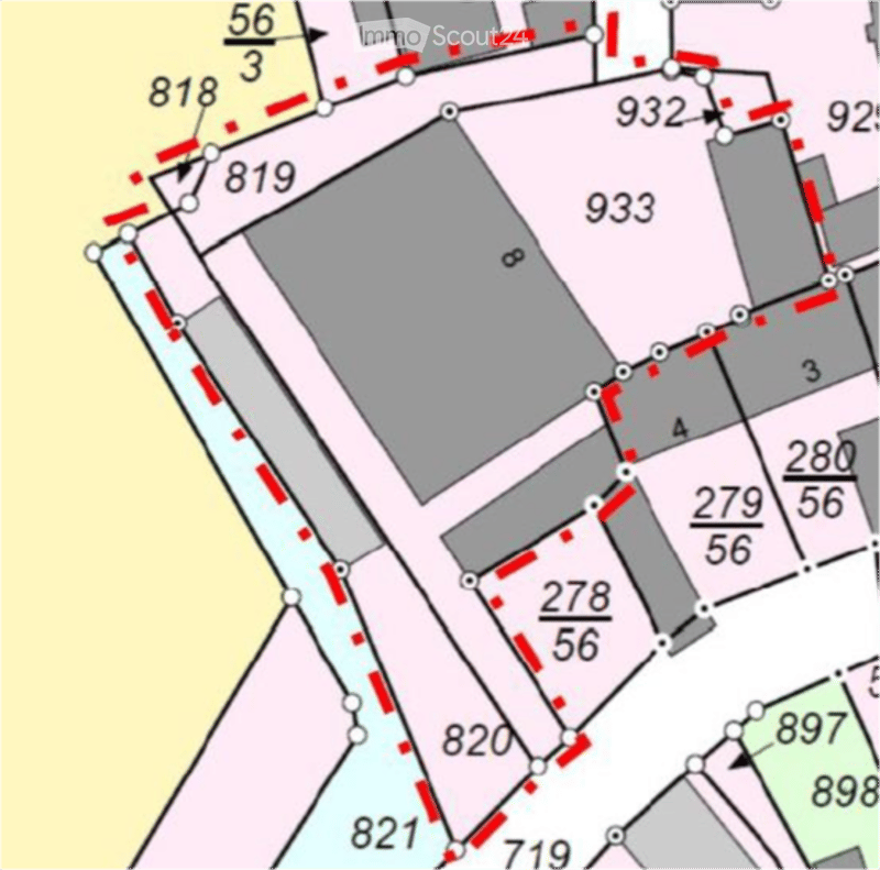 Floor plan showing multiple rooms and numbered sections, with clear outlines and labeled areas.