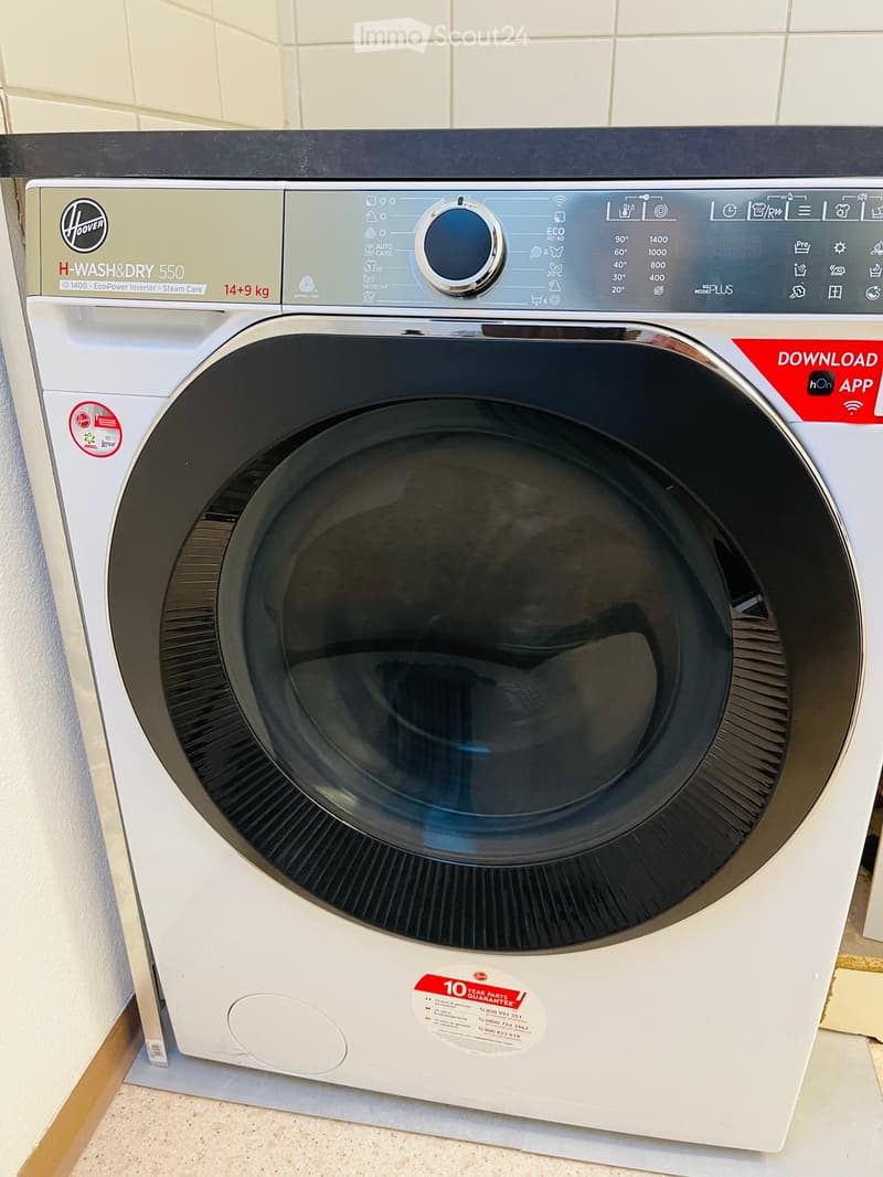 Washer dryer combination machine by Hoover, digital interface