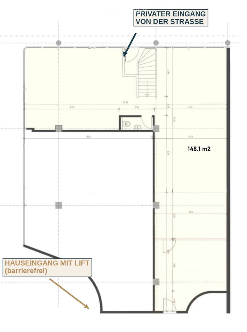Private entrance, lift, barrier-free access, living room, kitchen, 2 bedrooms, 2 bathrooms, storage room